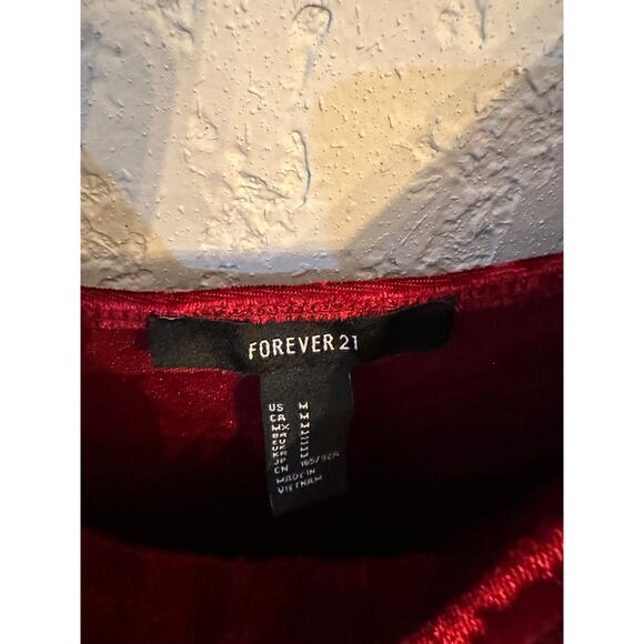 Oxblood Red Velvet Mini Bodycon Dress - Size M - Forever21 - Picture 2 of 2